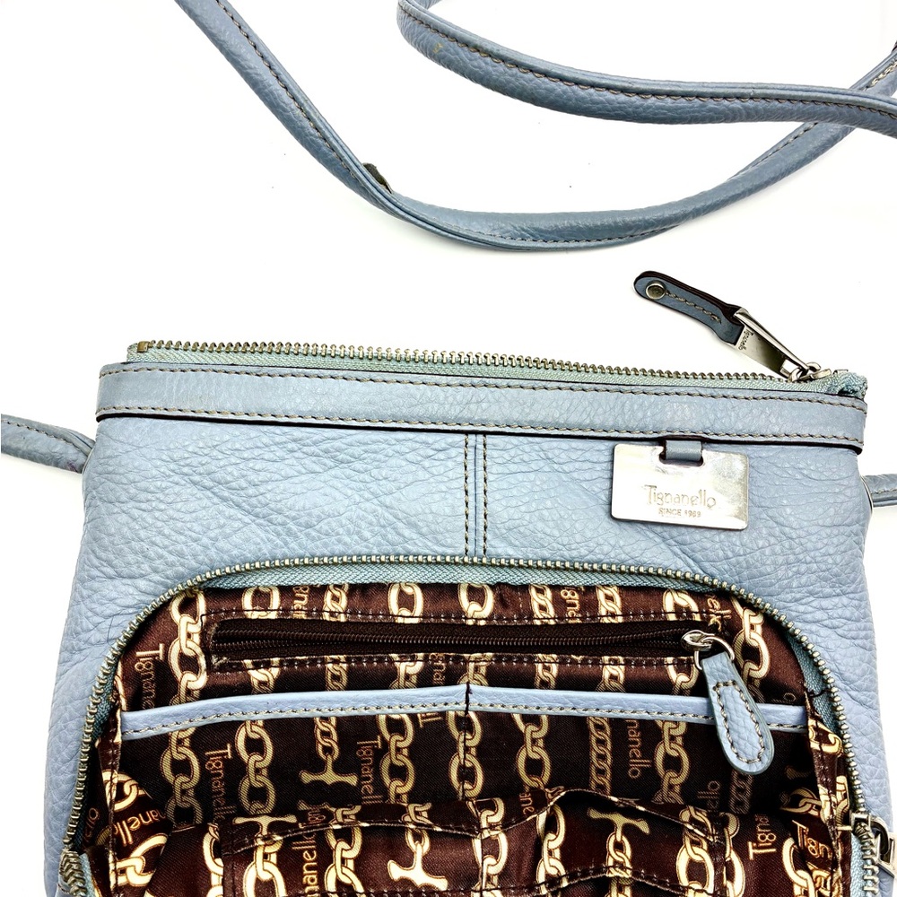 Italian Sky Blue Leather Crossbody Bag - Picture 2 of 8